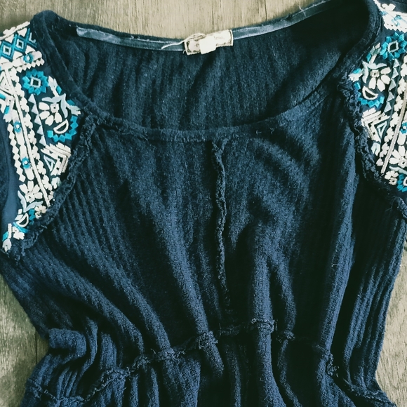 🌷3/15🌷 ❤️HP🥳 Eyeshadow tunic dark blue boho size s - Picture 8 of 8